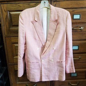 Vintage Alan Austin Italy Women's Pastel Pink Blazer Shoulder Pads 1980s Size M?